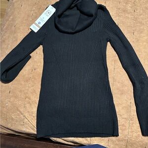 Black Ribbed Knit Sweater